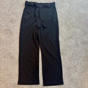 Women's polyester pants, tie belt, M, NWOT, Black